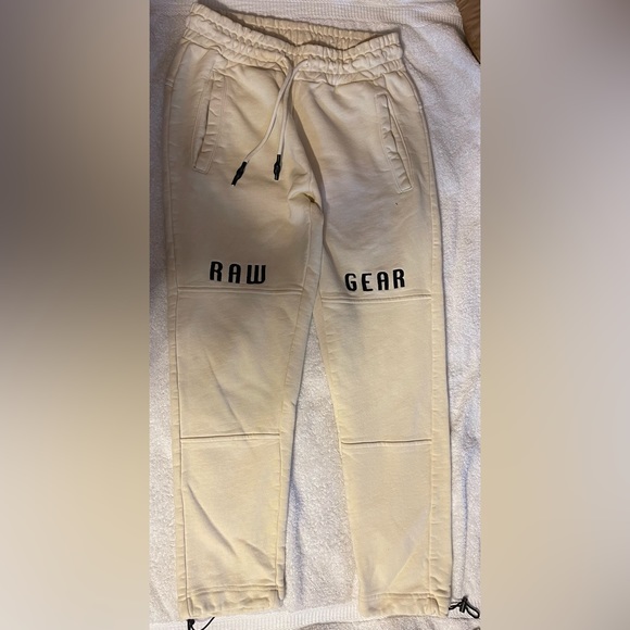 Raw Gear joggers / sweat pants off white -cream color size medium - Picture 2 of 4